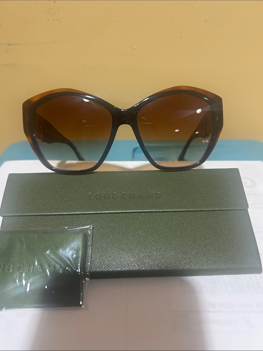 Longchamp Tortoiseshell Frame with Brown Gradient Lenses Sunglasses